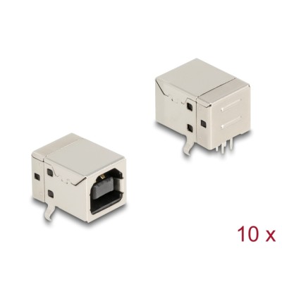 Delock USB 2.0 Type-B female 4 pin THT connector for through-hole mounting 90° angled 10 pieces