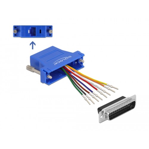 Delock Adapter D-Sub 25 pin male to RJ45 female Assembly Kit blue