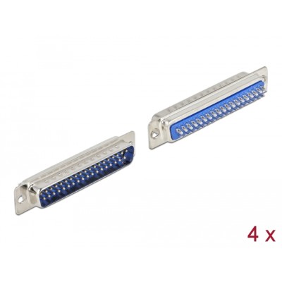 Delock D-Sub 37 pin male metal, solder version, 4 pieces