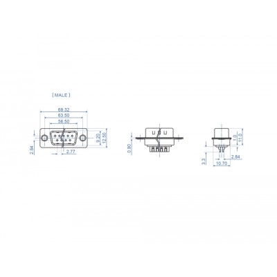 Delock D-Sub 37 pin male metal, solder version, 4 pieces 2