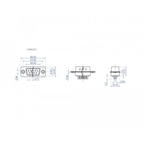 Delock D-Sub 37 pin male metal, solder version, 4 pieces