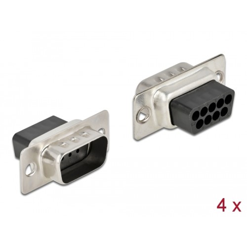 Delock D-Sub 9 pin crimp male, metal, 4 pieces