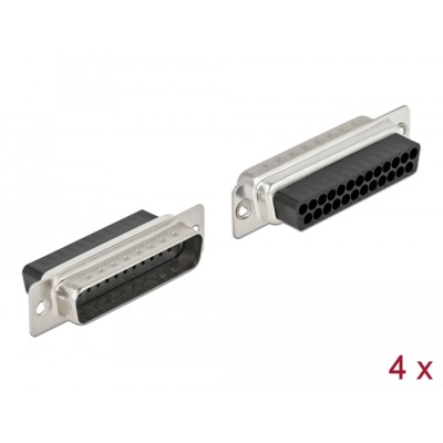 Delock D-Sub 25 pin crimp male, metal, 4 pieces