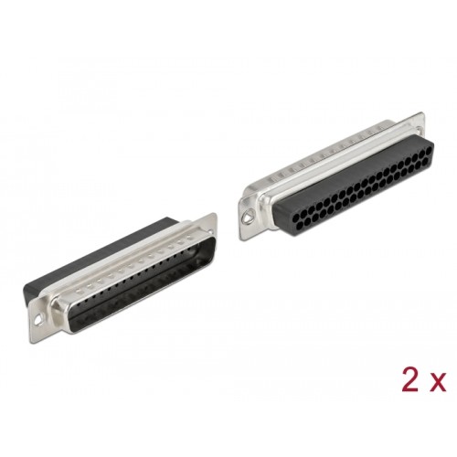 Delock D-Sub 37 pin crimp male, metal, 2 pieces