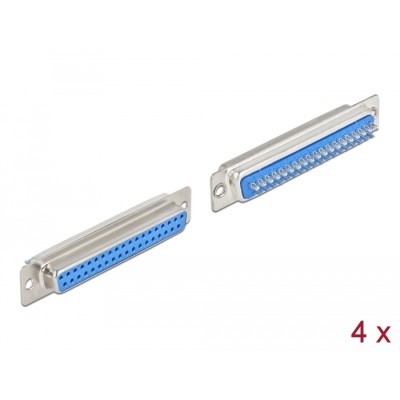 Delock D-Sub 37 pin female metal, solder version, 4 pieces