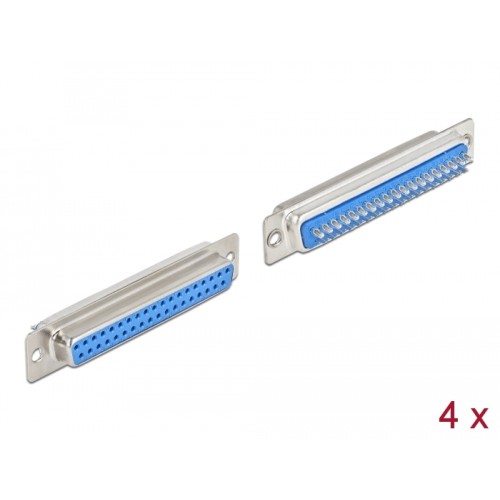 Delock D-Sub 37 pin female metal, solder version, 4 pieces