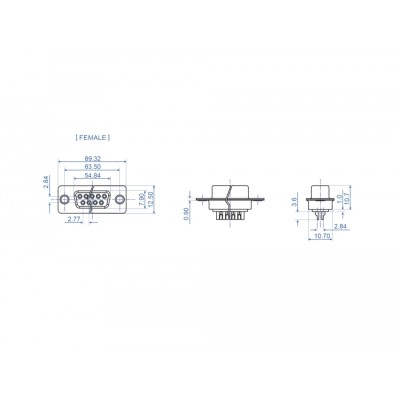Delock D-Sub 37 pin female metal, solder version, 4 pieces 2