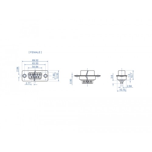Delock D-Sub 37 pin female metal, solder version, 4 pieces