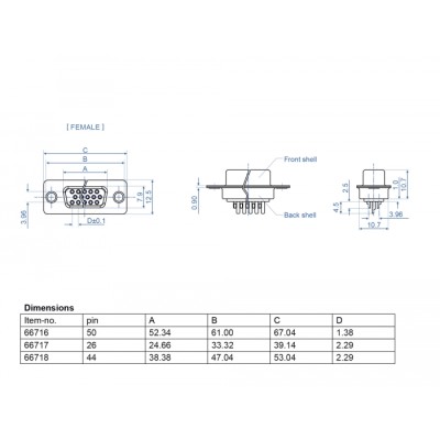 Delock D-Sub HD 26 pin female metal, solder version, 4 pieces 2
