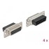 Delock D-Sub 15 pin crimp female, metal, 4 pieces