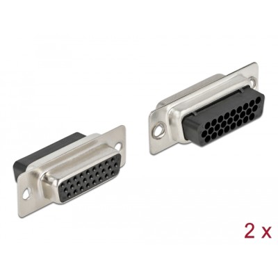 Delock D-Sub HD 26 pin crimp female, metal, 2 pieces