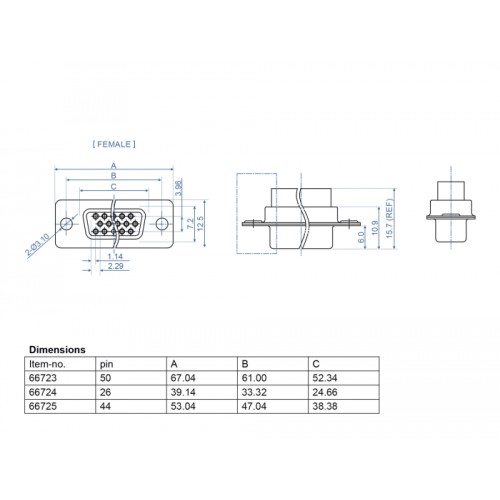 Delock D-Sub HD 44 pin crimp female, metal, 2 pieces
