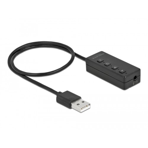 Delock USB Headset and Microphone Adapter with 2 x 3.5 mm Stereo Jack for Windows and Mac OS