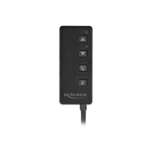 Delock USB Headset and Microphone Adapter with 2 x 3.5 mm Stereo Jack for Windows and Mac OS