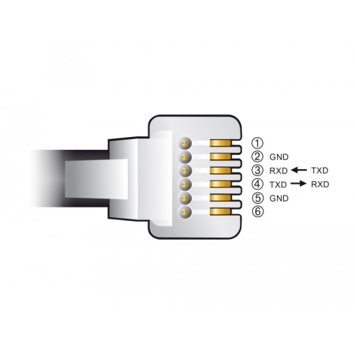 Delock Adapter cable USB Type-A to Serial RS-232 RJ12 with ESD protection APC 2 m