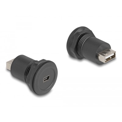 Delock USB 2.0 Type Mini-B to USB 2.0 Type-A built-in connector black