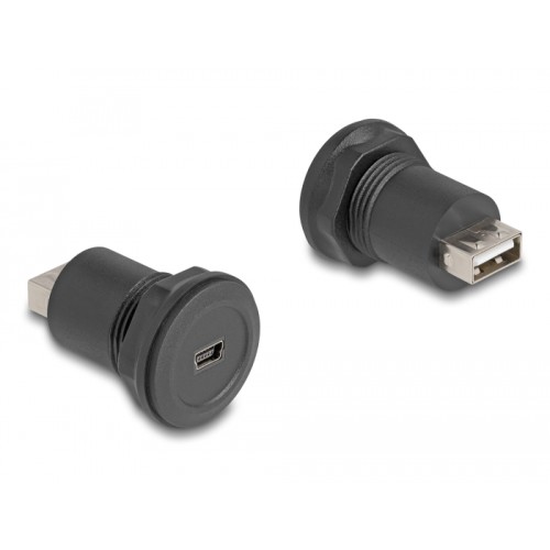 Delock USB 2.0 Type Mini-B to USB 2.0 Type-A built-in connector black