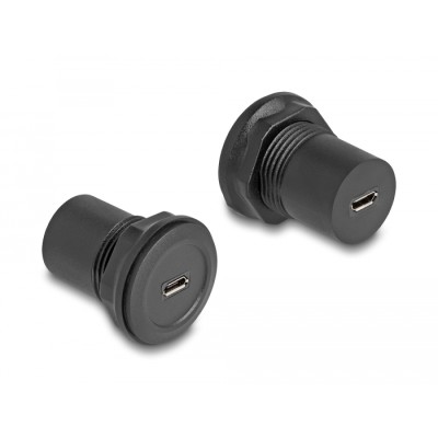 Delock USB 2.0 Type Micro-B to USB 2.0 Type Micro-B built-in connector black