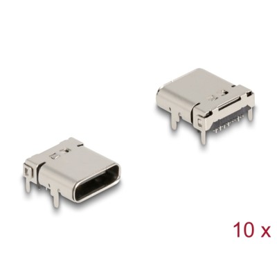 Delock USB 5 Gbps USB Type-C™ female 24 pin SMD connector for solder mounting 10 pieces