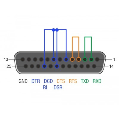 Delock RS-232/422/485 Loopback adapter with DB25 female 2