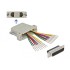 Delock D-Sub 25 pin crimp male to 2 x RJ45 female with assembly kit beige