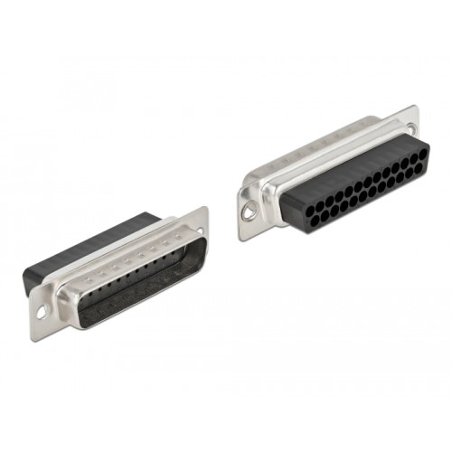 Delock D-Sub 25 pin crimp male to 2 x RJ45 female with assembly kit beige