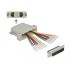 Delock D-Sub HD 44 pin crimp male to 2 x RJ45 female with assembly kit beige