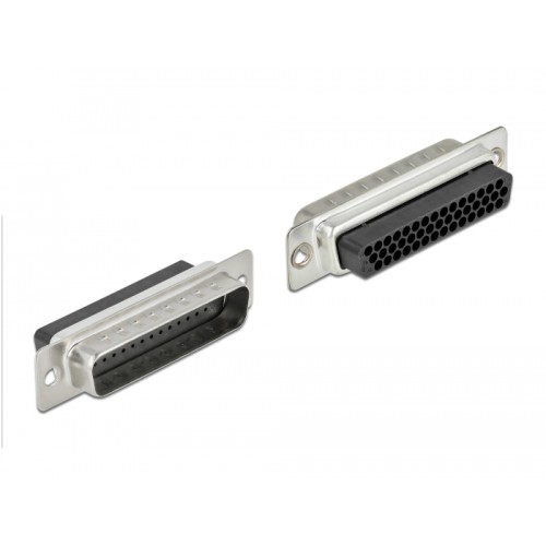 Delock D-Sub HD 44 pin crimp male to 2 x RJ45 female with assembly kit beige