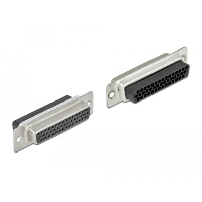 Delock D-Sub HD 44 pin crimp female to 2 x RJ45 female with assembly kit beige 2