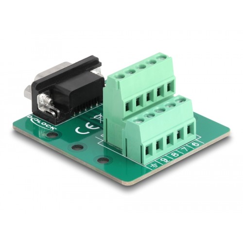 Delock D-Sub 9 pin male to Terminal Block for DIN rail
