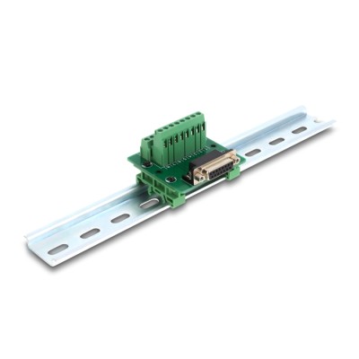 Delock D-Sub 15 pin female to Terminal Block for DIN rail