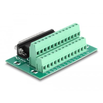 Delock D-Sub 25 pin male to Terminal Block for DIN rail 2