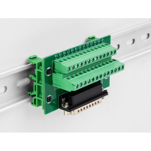 Delock D-Sub 25 pin male to Terminal Block for DIN rail