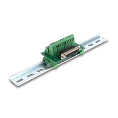 Delock D-Sub 25 pin female to Terminal Block for DIN rail