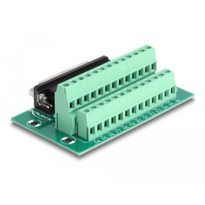 Delock D-Sub 25 pin female to Terminal Block for DIN rail 2