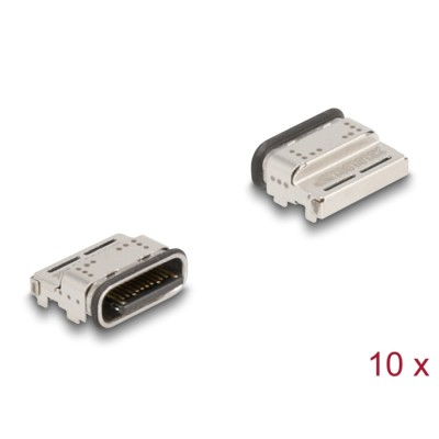 Delock USB 5 Gbps USB Type-C™ female 24 pin SMD connector for solder mounting waterproof 10 pieces