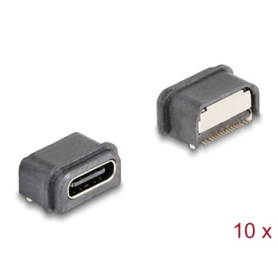 Delock USB 5 Gbps USB Type-C™ female 16 pin SMD connector for solder mounting waterproof 10 pieces