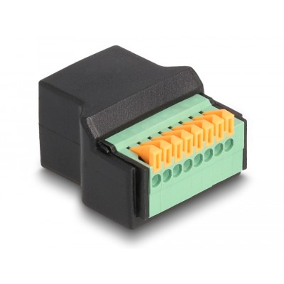 Delock RJ45 female to Terminal Block with push button Adapter 2