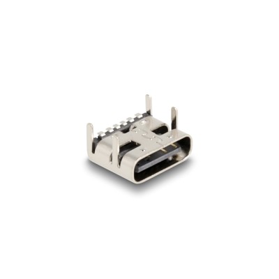 Delock USB 5 Gbps USB Type-C™ female 6 pin SMD connector for solder mounting 90° angled 10 pieces 2
