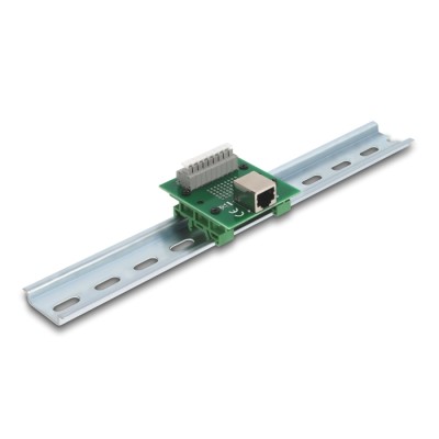 Delock RJ45 female to Terminal Block with push-button for DIN rail
