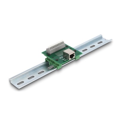 Delock RJ50 female to Terminal Block with push-button for DIN rail