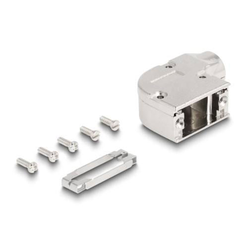 Delock Housing for D-Sub 9 pin male / female with metal bracket 90° angled