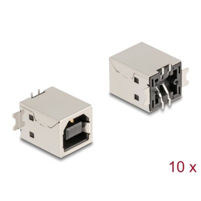 Delock USB 2.0 Type-B female 4 pin SMD connector for solder mounting 10 pieces