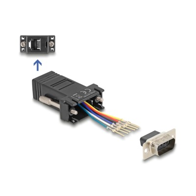 Delock D-Sub 9 pin male to RJ12 female Assembly Kit black