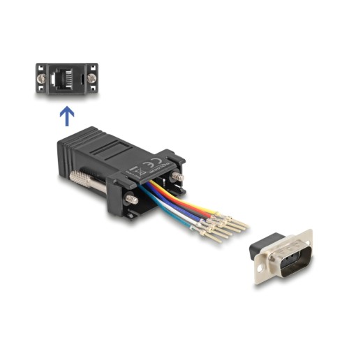 Delock D-Sub 9 pin male to RJ12 female Assembly Kit black