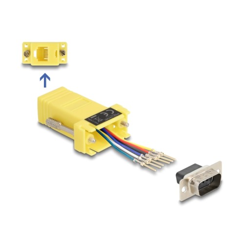 Delock D-Sub 9 pin male to RJ12 female Assembly Kit yellow