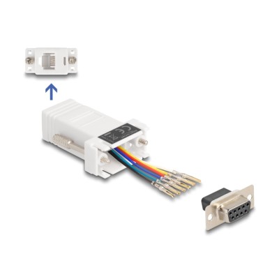 Delock D-Sub 9 pin female to RJ12 female Assembly Kit white