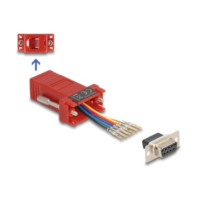 Delock D-Sub 9 pin female to RJ12 female Assembly Kit red