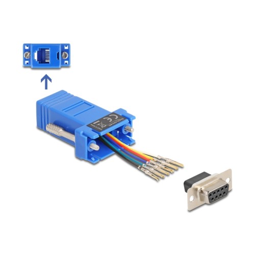 Delock D-Sub 9 pin female to RJ12 female Assembly Kit blue
