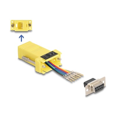 Delock D-Sub 9 pin female to RJ12 female Assembly Kit yellow